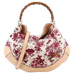 Gucci Peggy Bamboo Handle Hobo Flora Canvas