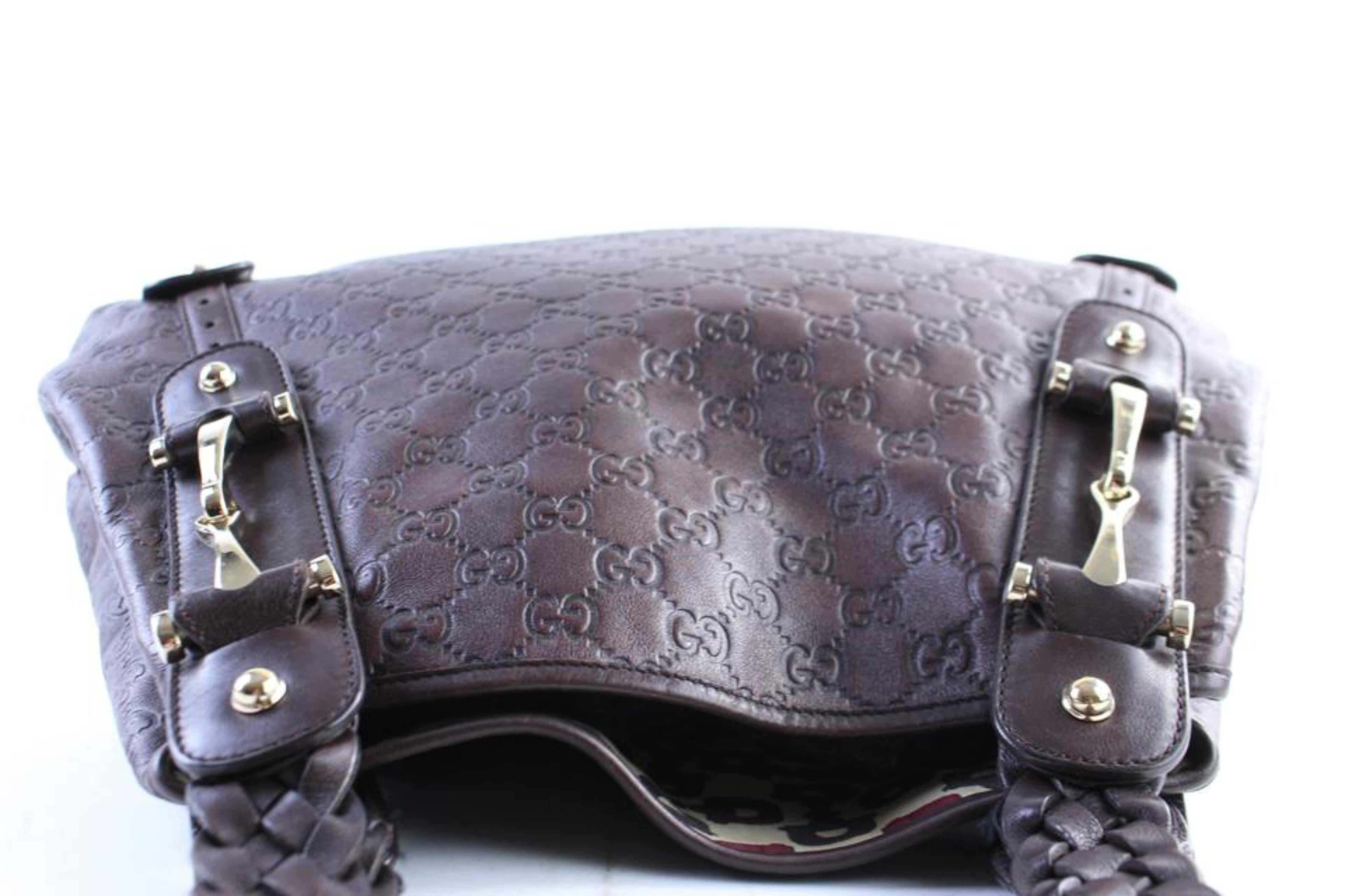 Gucci Pelham Hobo Guccissima 13gr0314 Brown Lambskin Leather Shoulder Bag For Sale 5