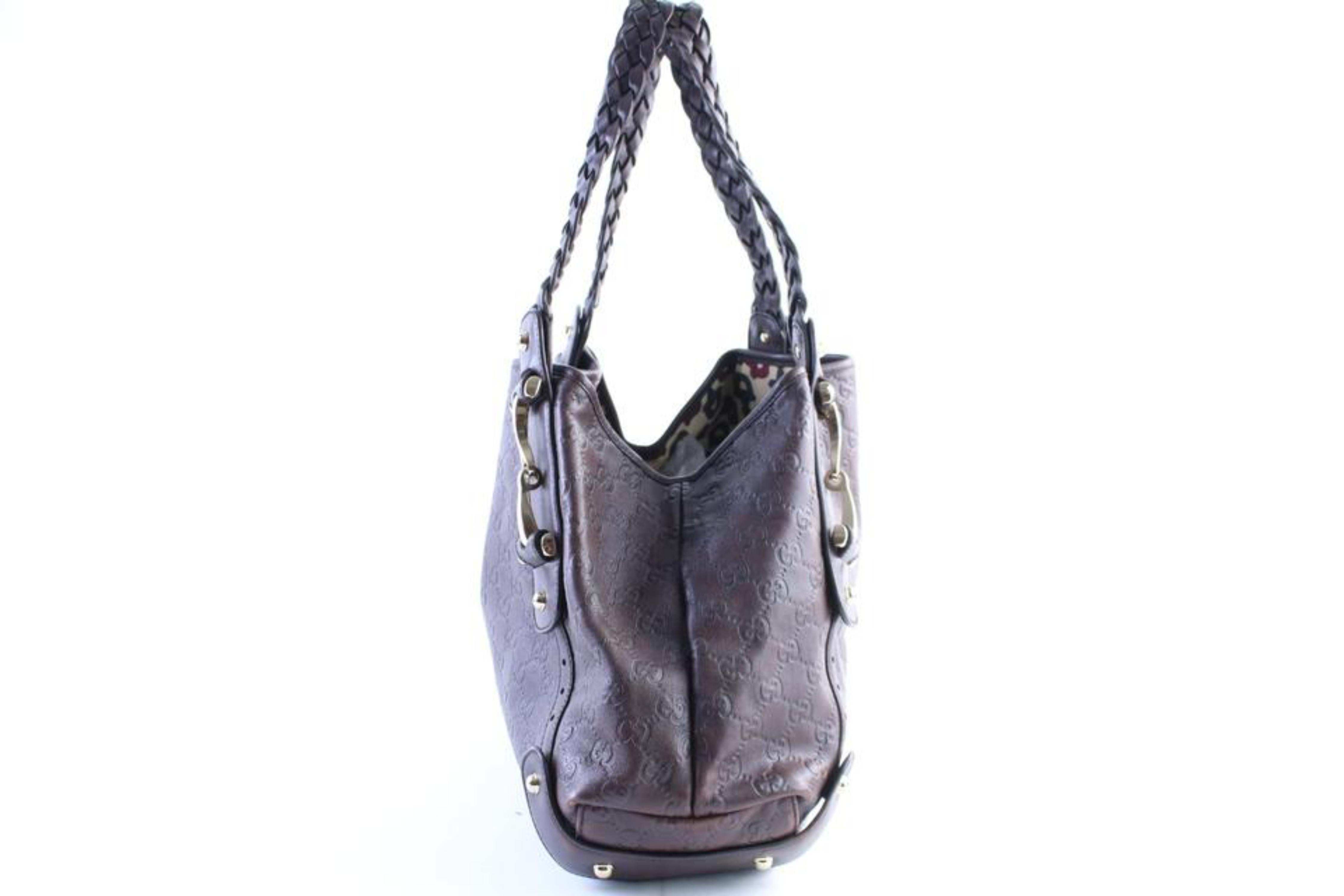 Gucci Pelham Hobo Guccissima 13gr0314 Brown Lambskin Leather Shoulder Bag For Sale 7