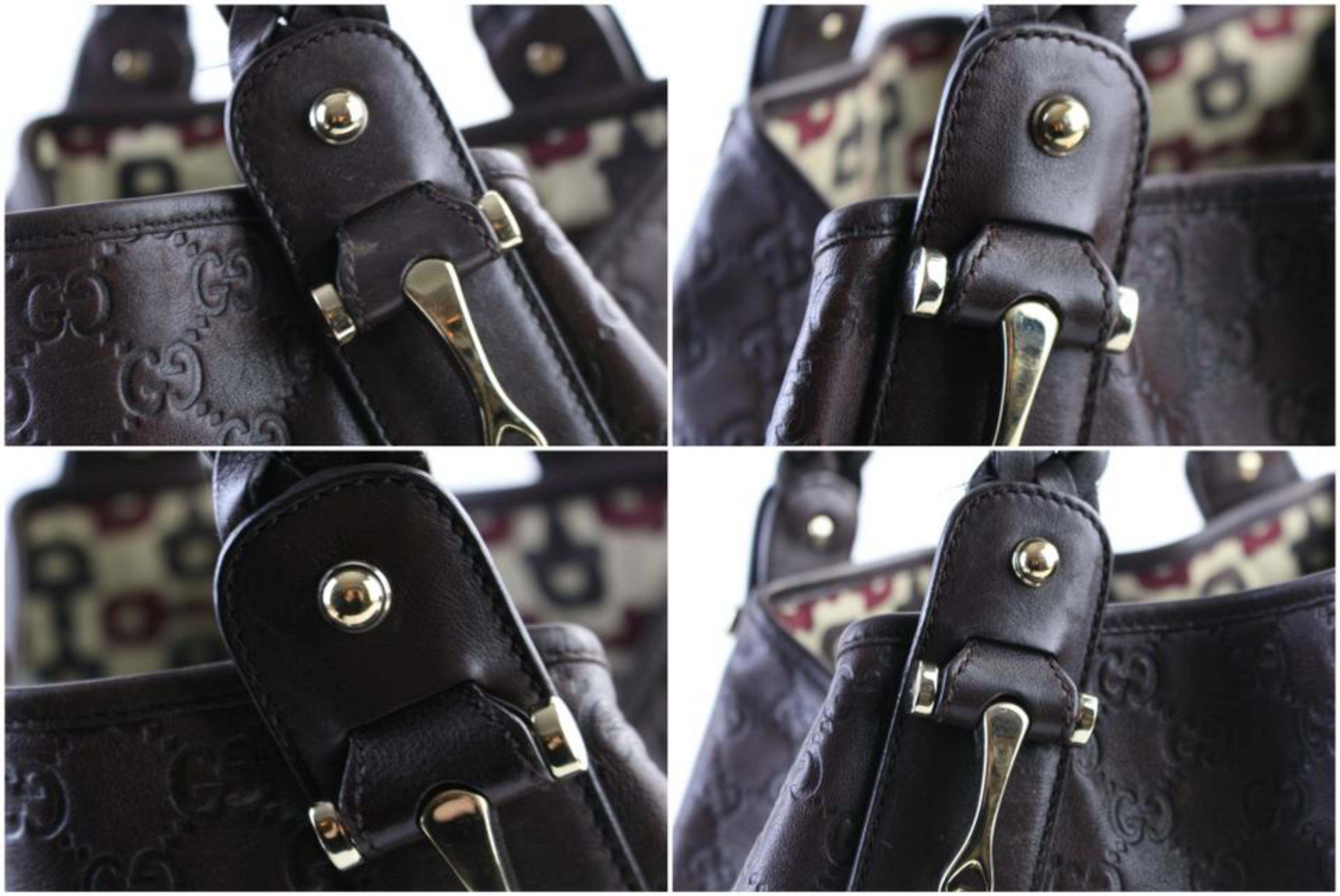 Women's Gucci Pelham Hobo Guccissima 13gr0314 Brown Lambskin Leather Shoulder Bag For Sale