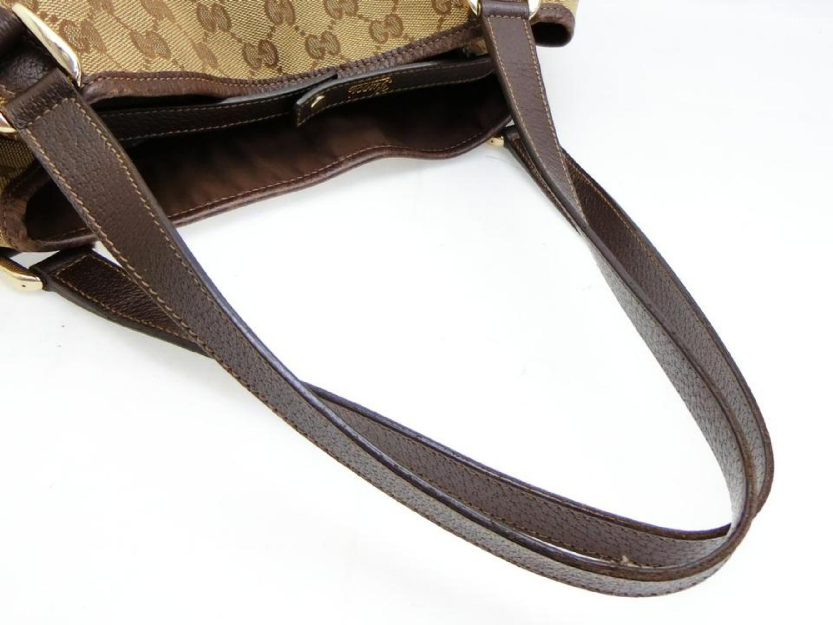 Gucci Pelham Hobo Monogram 233773 Brown Canvas Shoulder Bag For Sale 8