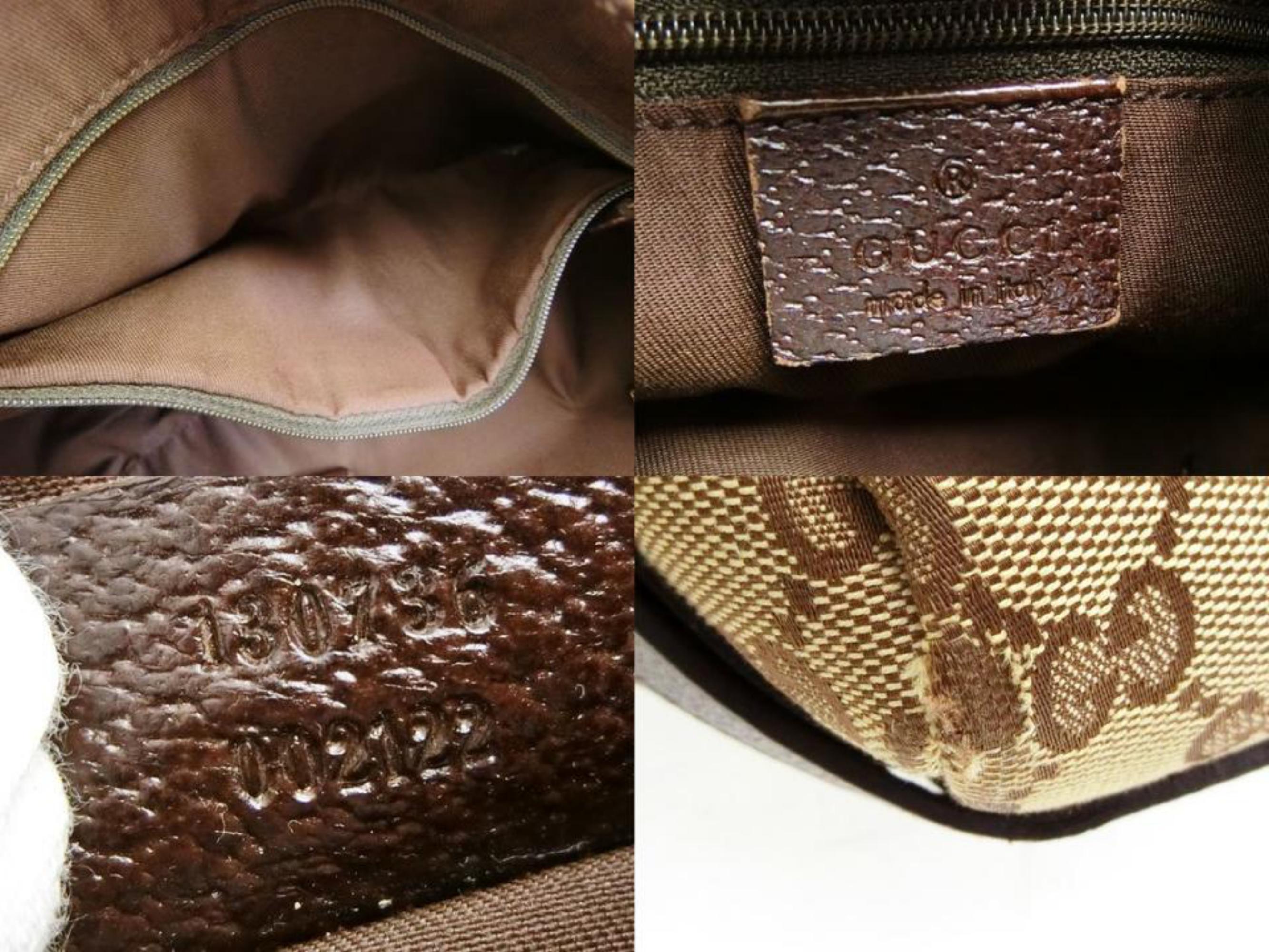 Gucci Pelham Hobo Monogram 233773 Brown Canvas Shoulder Bag In Good Condition For Sale In Forest Hills, NY
