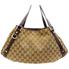 Vintage Gucci Pelham Hobo Monogram 233773 Brown Canvas Shoulder Bag