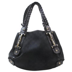 Gucci Pelham Monogram Signature Hobo 868907 Black Canvas Shoulder Bag
