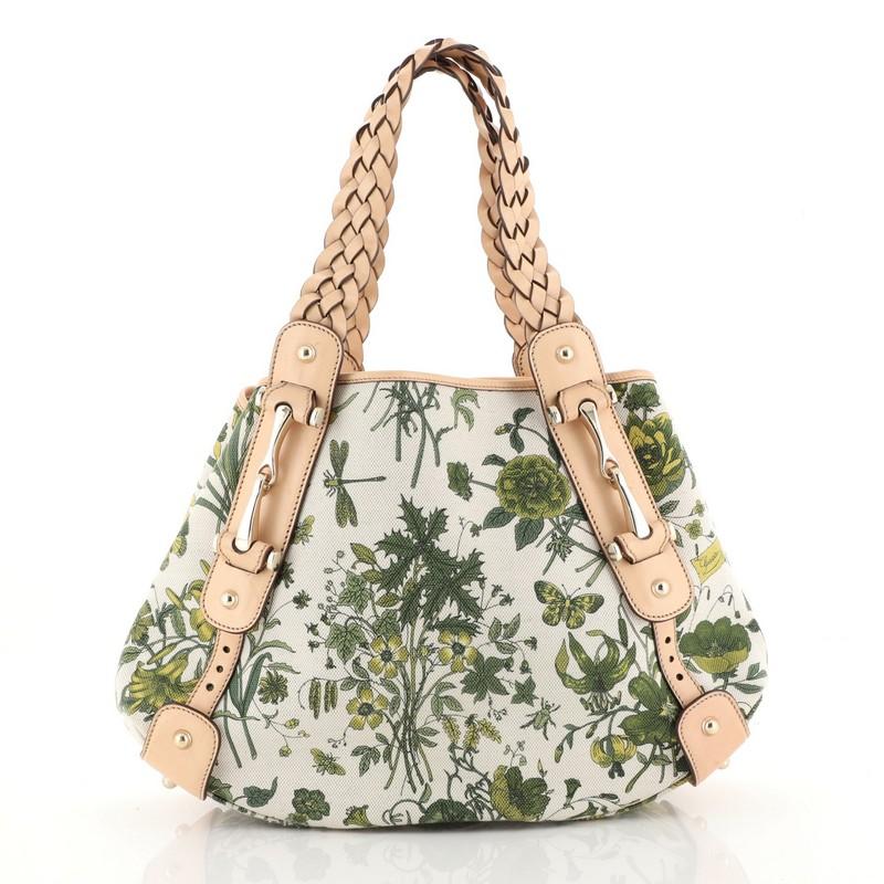 Beige Gucci Pelham Shoulder Bag Flora Canvas Small