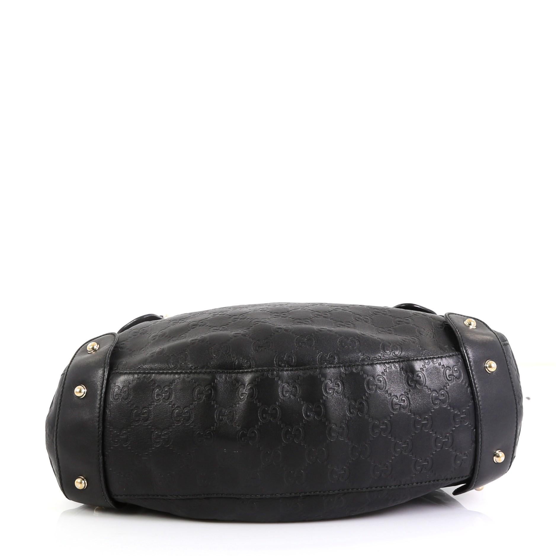 Black Gucci Pelham Shoulder Bag Guccissima Leather Medium