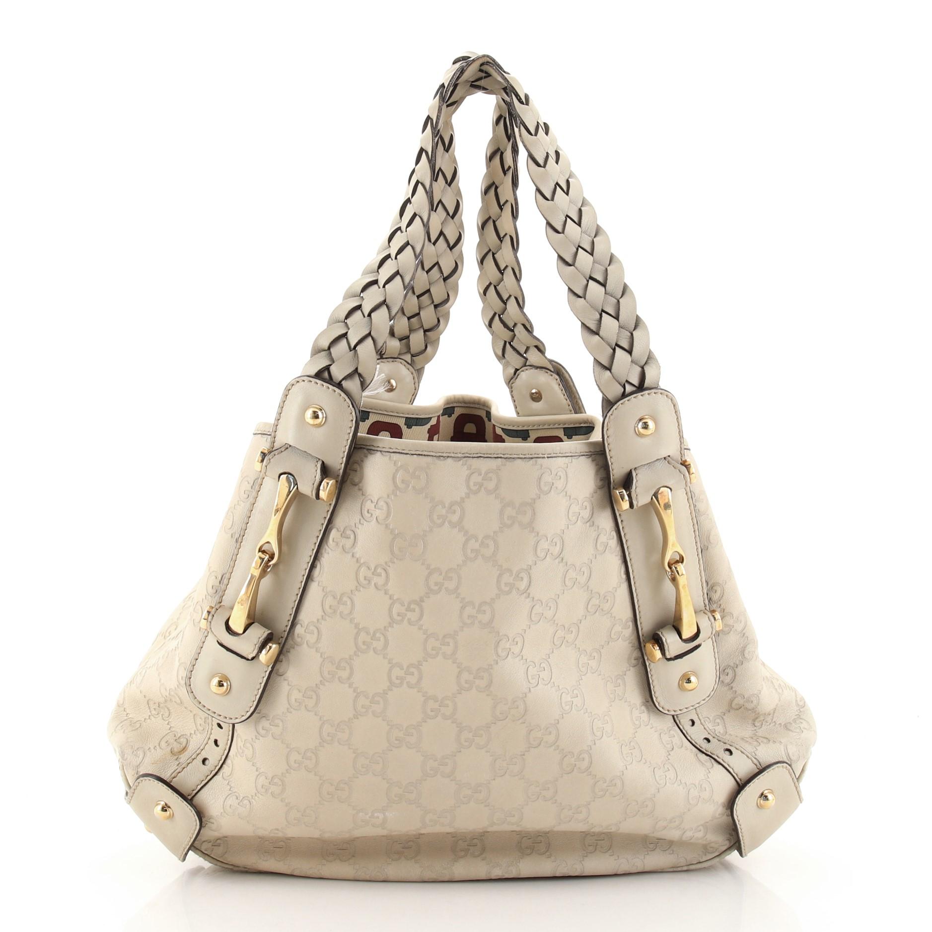 Gucci Pelham Umhängetasche Guccissima aus Leder (Beige)