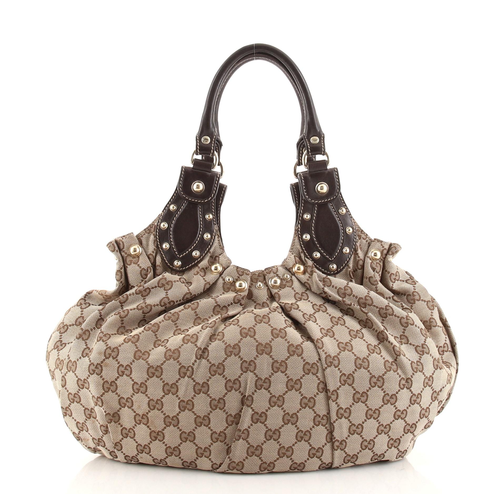 Gucci Pelham Shoulder Bag Studded GG Canvas Medium at 1stDibs