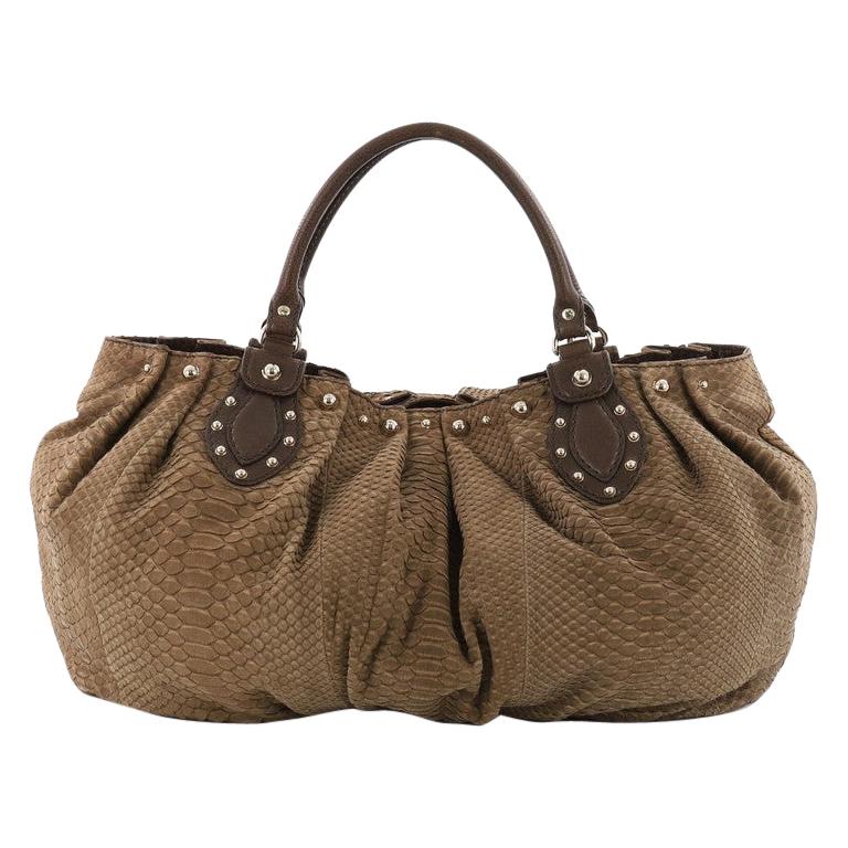 Gucci Pelham Tote Studded Python Large
