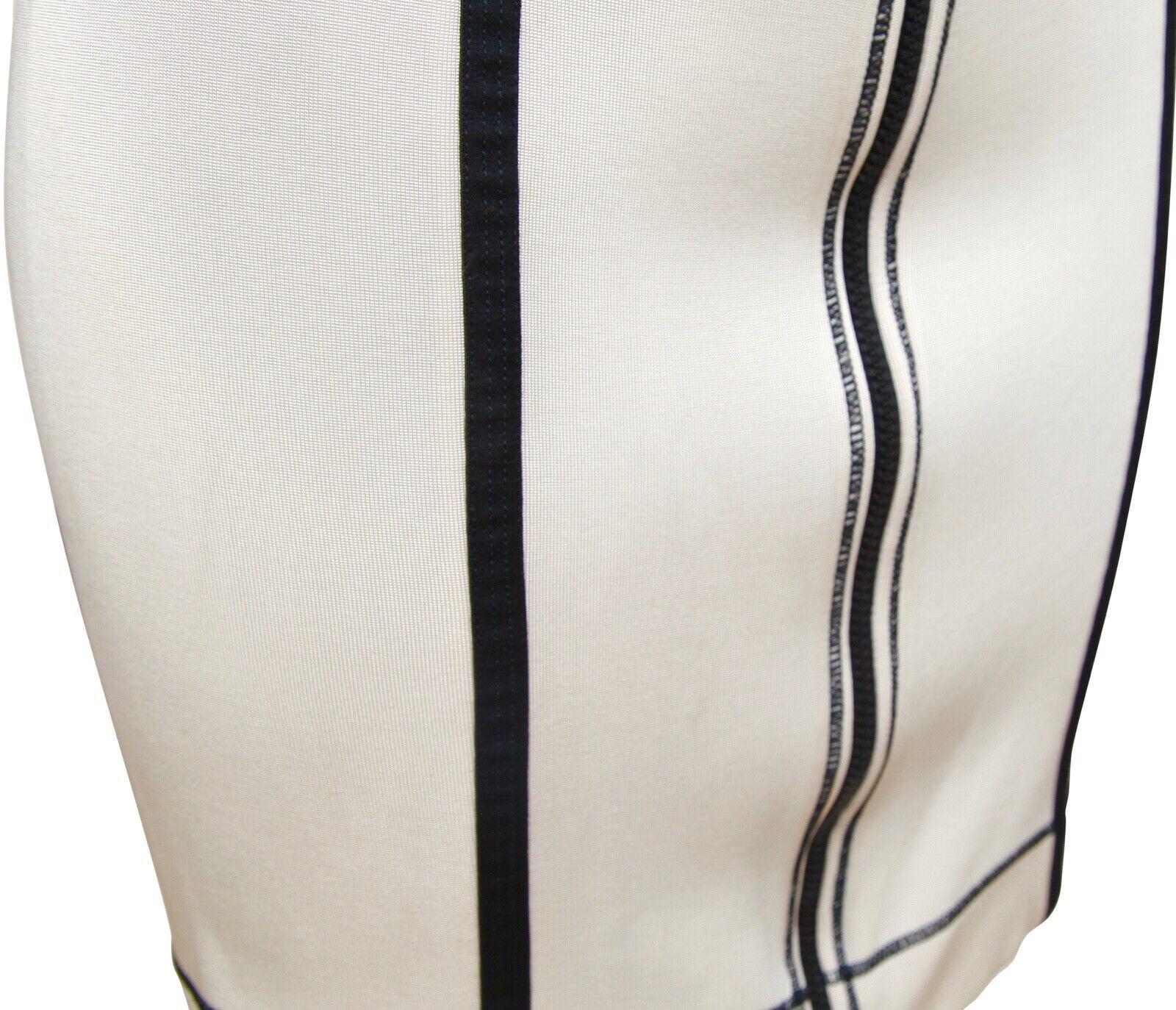 GUCCI Pencil Skirt Bodycon Viscose Zipper Ivory Black Sz 40 For Sale 2