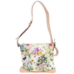 Gucci Perforated Leather Floral 870172 Multi Color Canvas Cross Body Bag