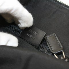 Gucci Perforated Zip Pouch 869954 Black Canvas Clutch