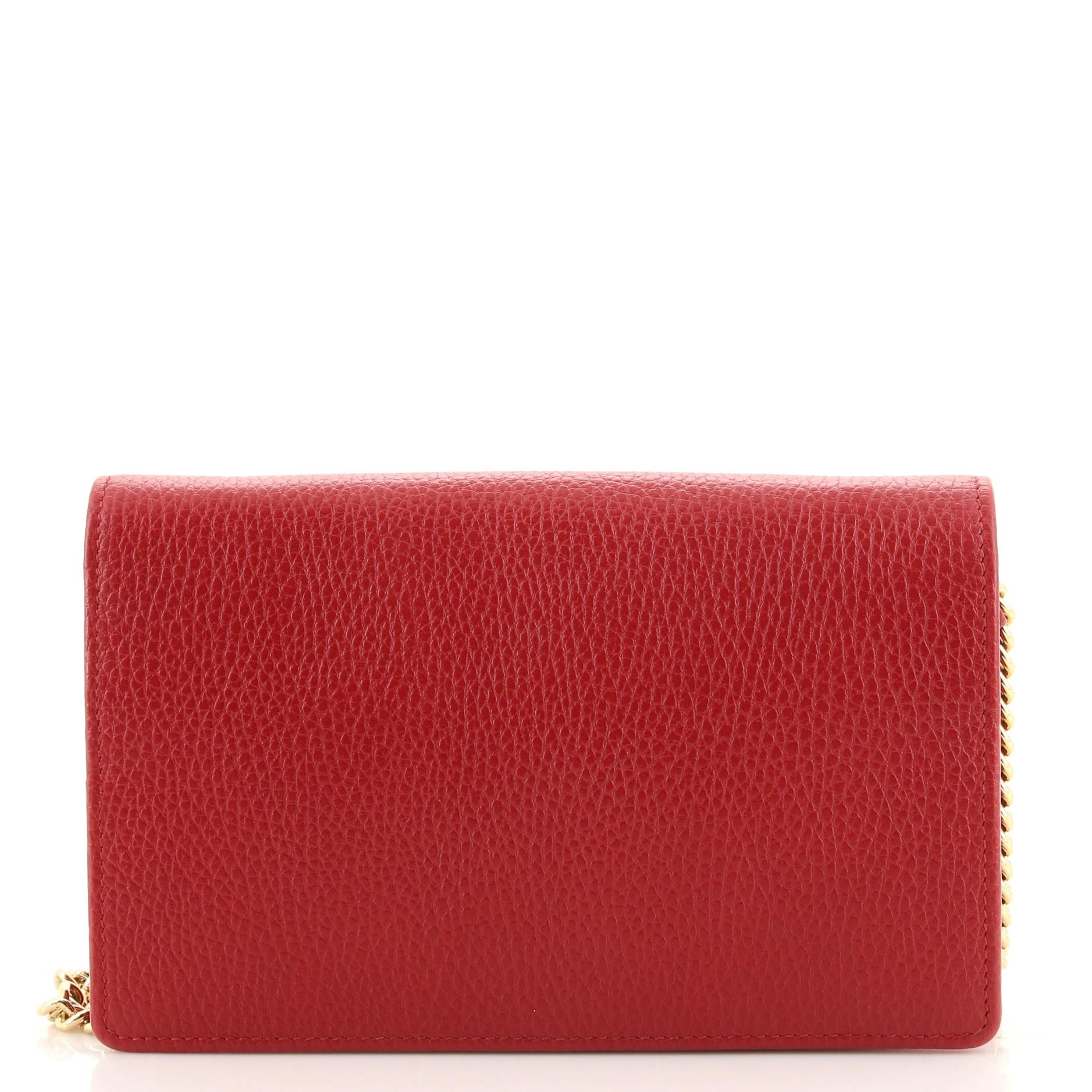 gucci marmont leather mini chain bag