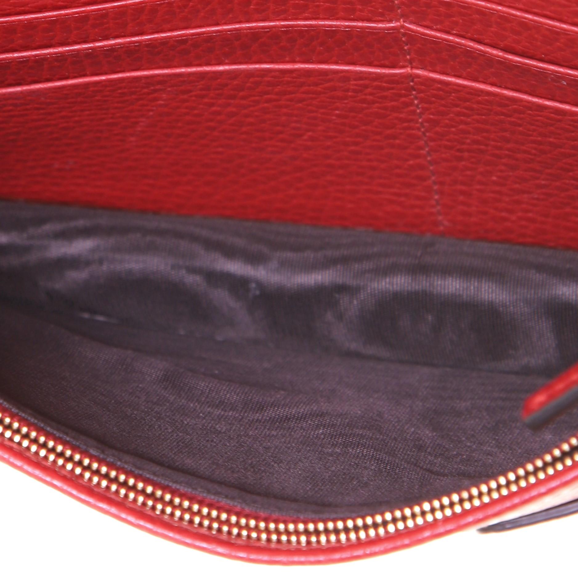 Red Gucci Petite GG Marmont Chain Wallet Leather Mini