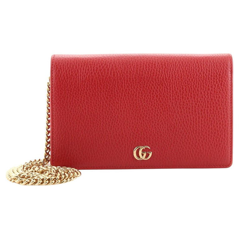 Gucci Petite GG Marmont Chain Wallet Leather Mini at 1stDibs