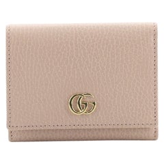 Used Gucci Petite GG Marmont Trifold Wallet Leather Compact