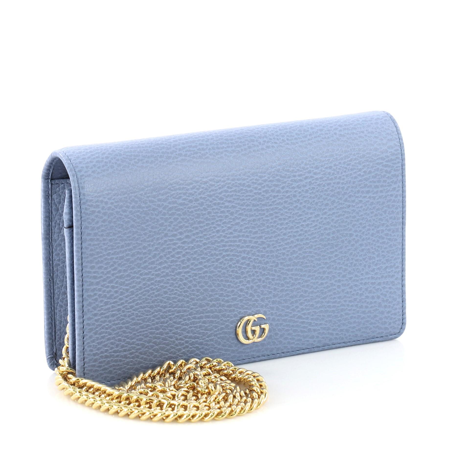 petite marmont leather wallet on a chain