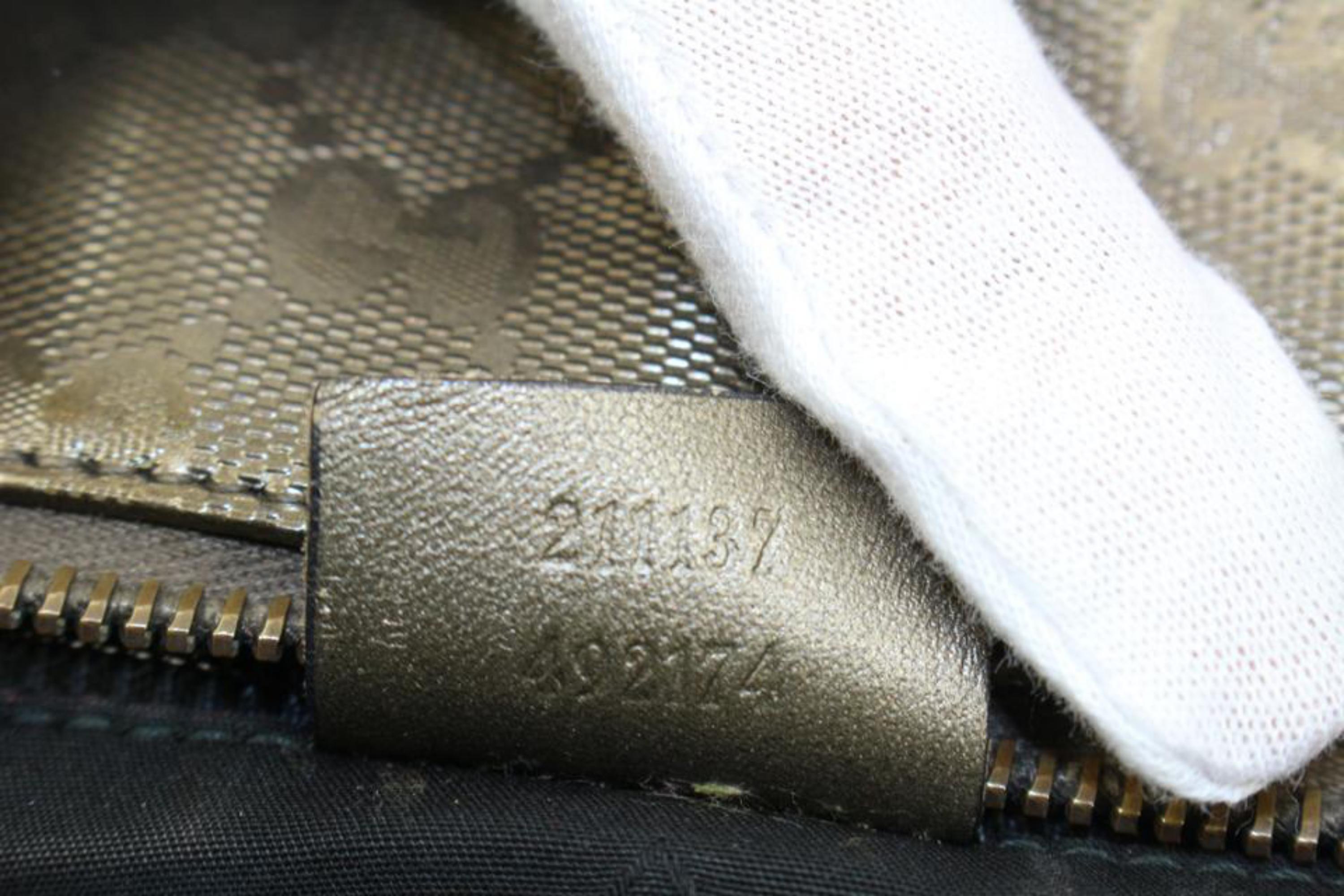 Gucci Pewter Silber Imprime Monogramm Medium Zippered Einkaufstasche 12g419s im Angebot 1