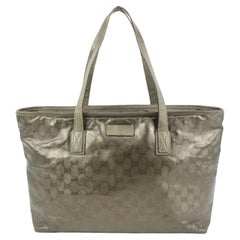 Gucci Peltre Plata Imprime Monograma Bolso Mediano con Cremallera 12g419s