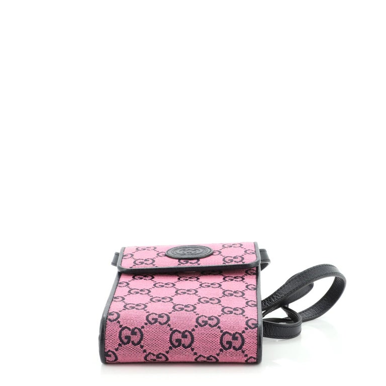 Gucci Phone Flap Crossbody Bag Multicolor GG Canvas Mini at 1stDibs