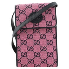 Gucci Phone Flap Crossbody Bag Multicolor GG Canvas Mini
