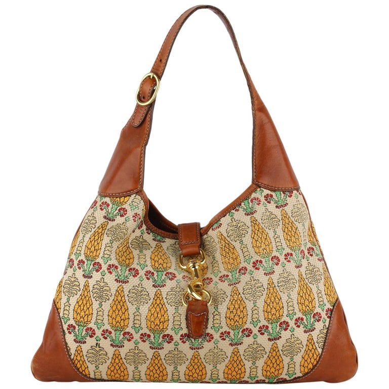 Gucci Pigna Pineapple Canvas Jackie O Bouvier Hobo Bag For Sale at ...