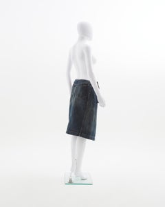 Gucci pin denim wrap skirt indigo, ss 2000