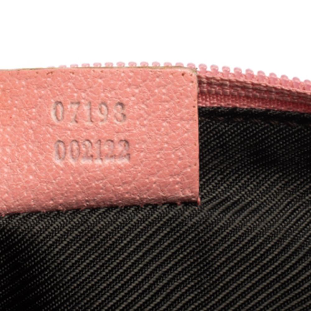 Gucci Pink/Beige GG Canvas And Leather Pochette 1