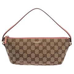 Gucci Pink/Beige GG Canvas And Leather Pochette