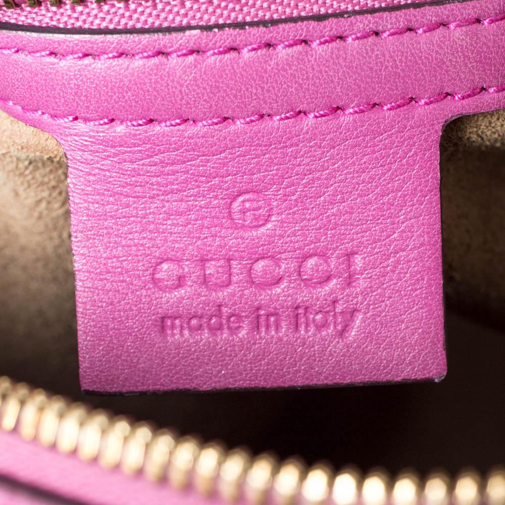 Gucci Rosa/Beige GG Supreme Tasche aus Segeltuch und Leder Boston 4
