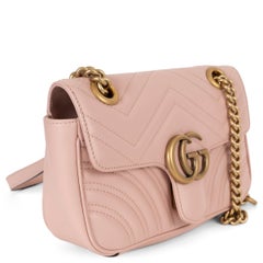 Bolso GUCCI de piel beige rosada GG MARMONT SMALL