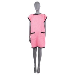 GUCCI pink & black cotton 2019 BOUCLE TWEED Dress 46 XL