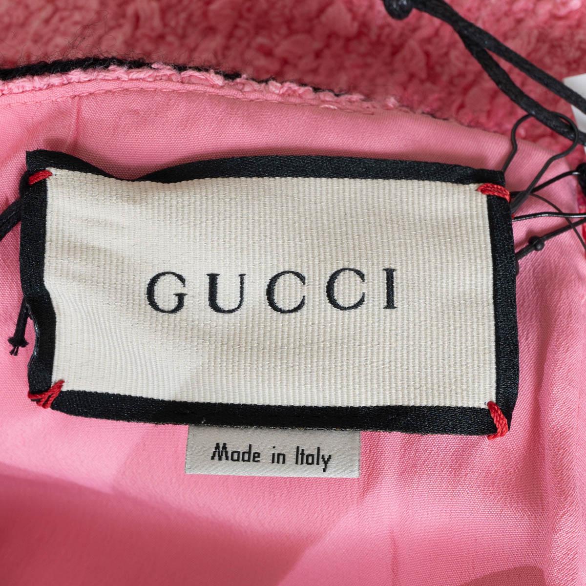 GUCCI pink & black cotton 2019 BOUCLE TWEED Dress 46 XL For Sale 4