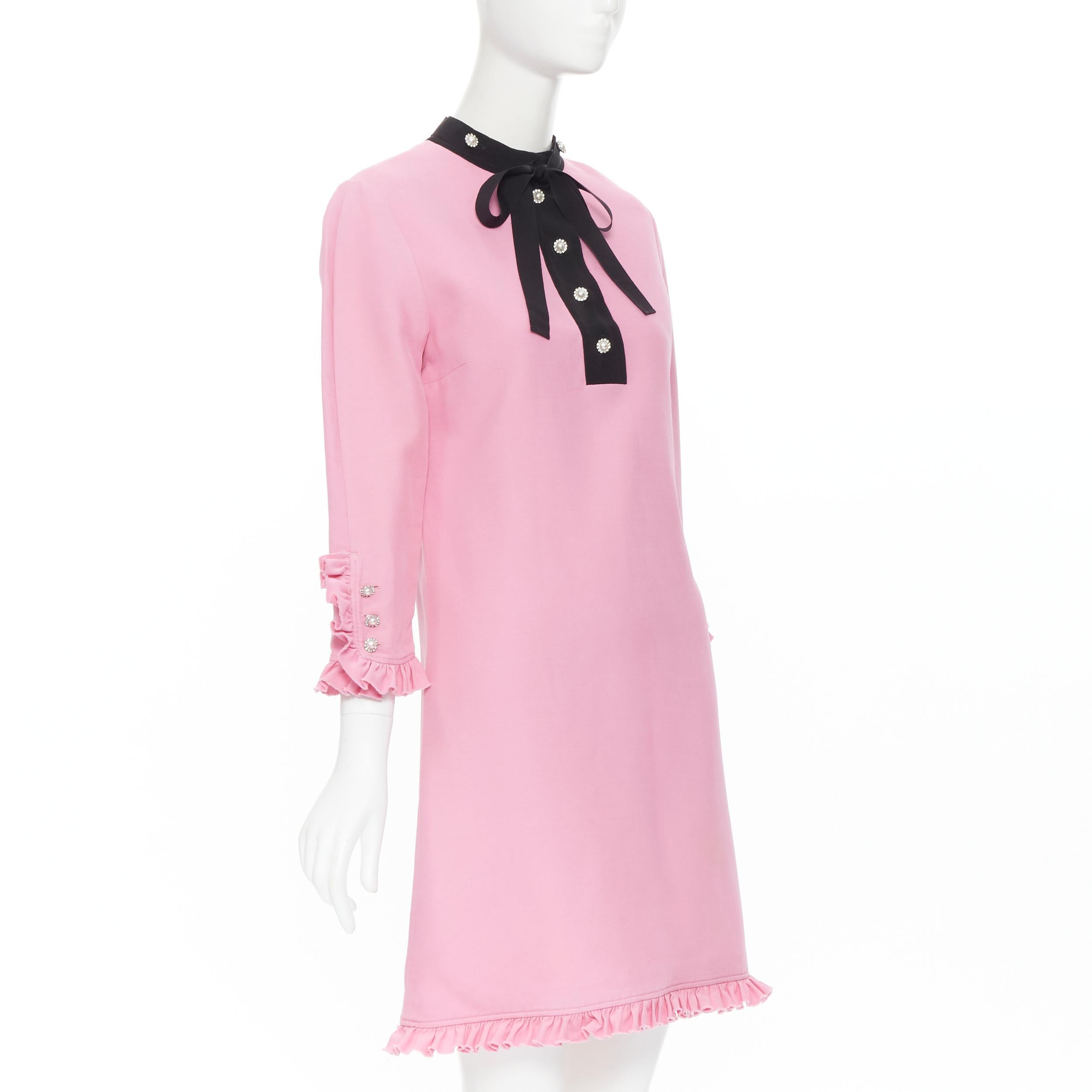 gucci pink ruffle dress