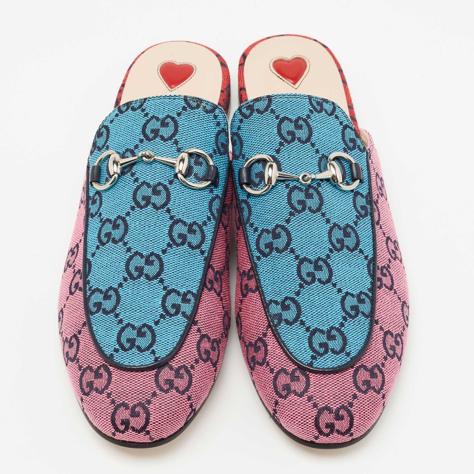 These Gucci Princetown mules are a fresh update on the perennially chic Gucci loafers. These shoes are enhanced by a Horsebit detail that has defined the Gucci collection since the very beginning.

Includes: Original Dustbag

