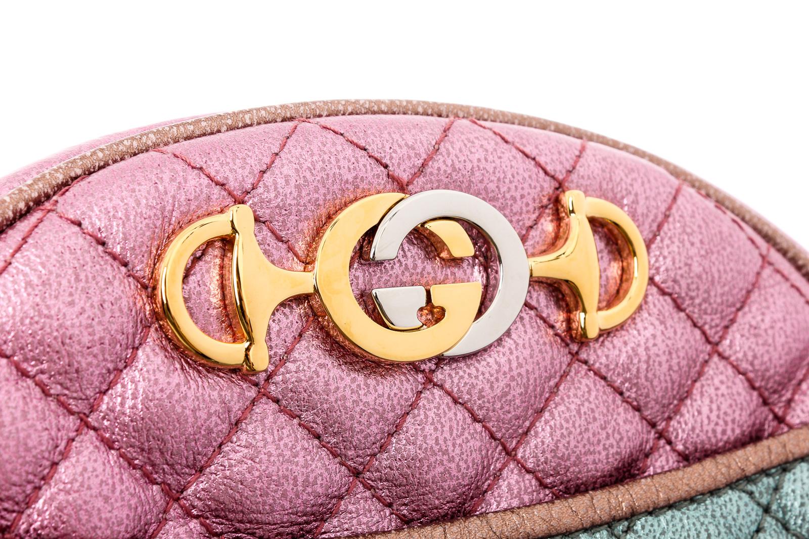 metallic pink purse