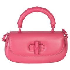 Gucci Pink Calfskin Medium Bamboo Diva Bag