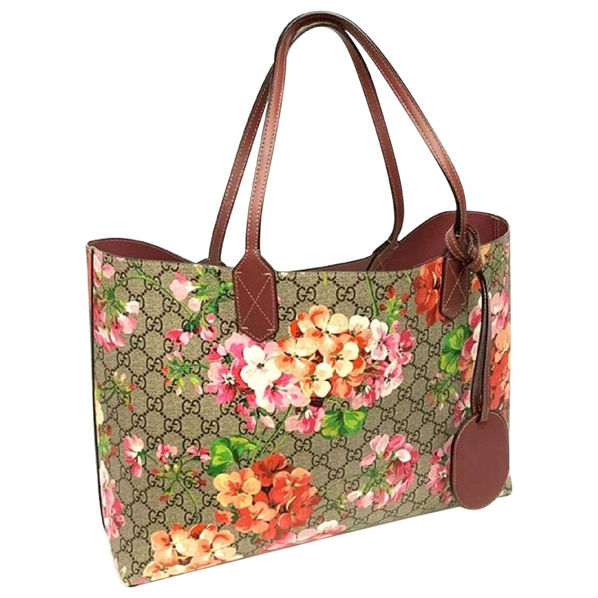 Gucci Pink Canvas Blooms Shoulder Bag