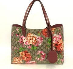 Gucci Pink Canvas Blooms Shoulder Bag