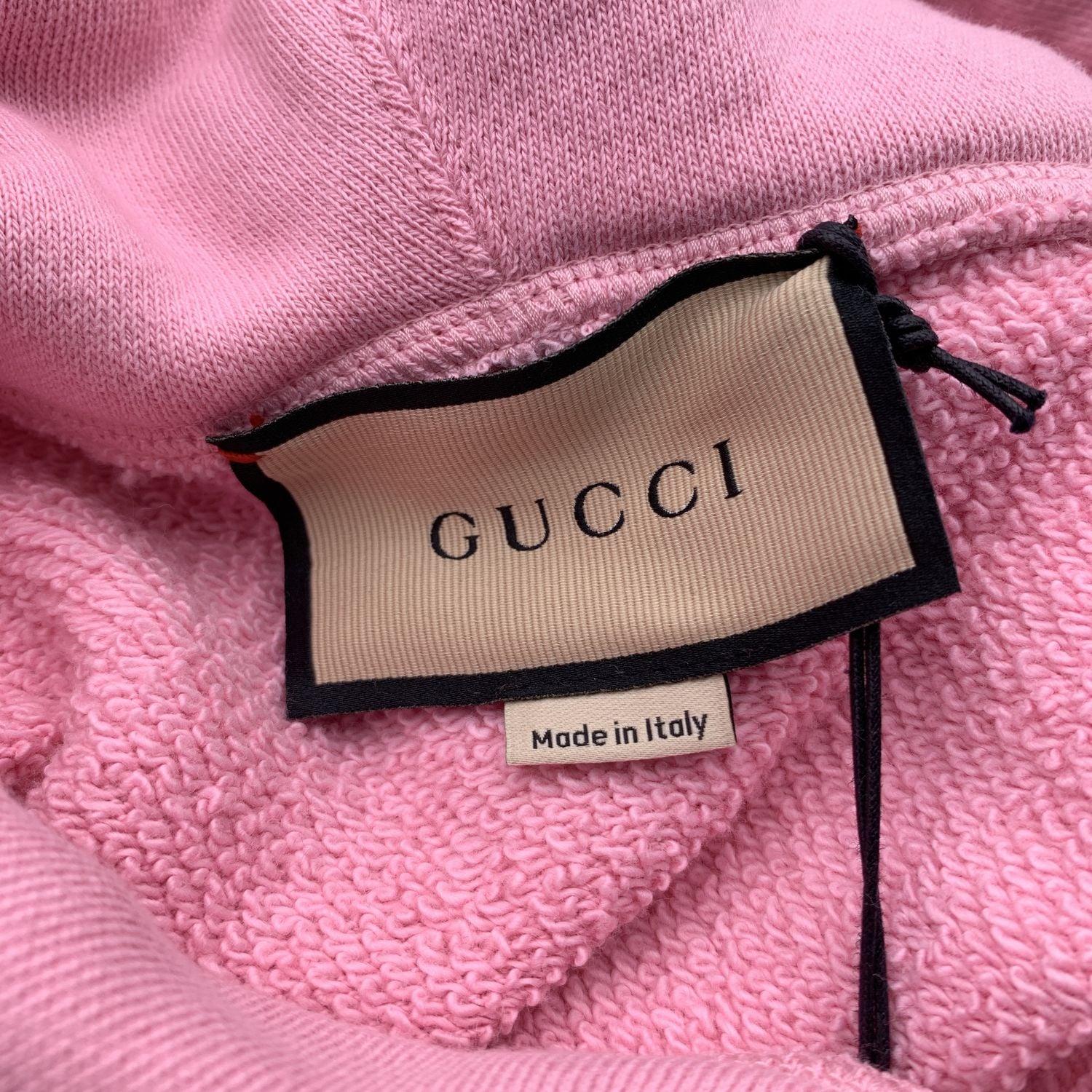 Women's or Men's Gucci Pink Cherry Motif Cotton Hoodie Sweatshirt Size M