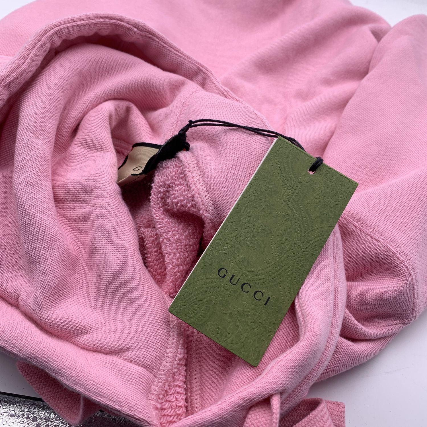 Gucci Pink Cherry Motif Cotton Hoodie Sweatshirt Size M 1