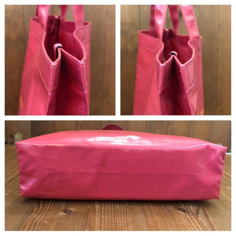 GUCCI Pink Coated Canvas Shopper Tote Bag For Sale at 1stDibs