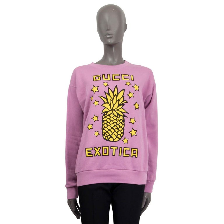GUCCI pink cotton 2020 EXOTICA PINEAPPLE Sweatshirt Sweater at 1stDibs
