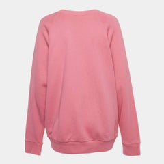 Gucci Pink Cotton Knit Mystic Cat Sweater M