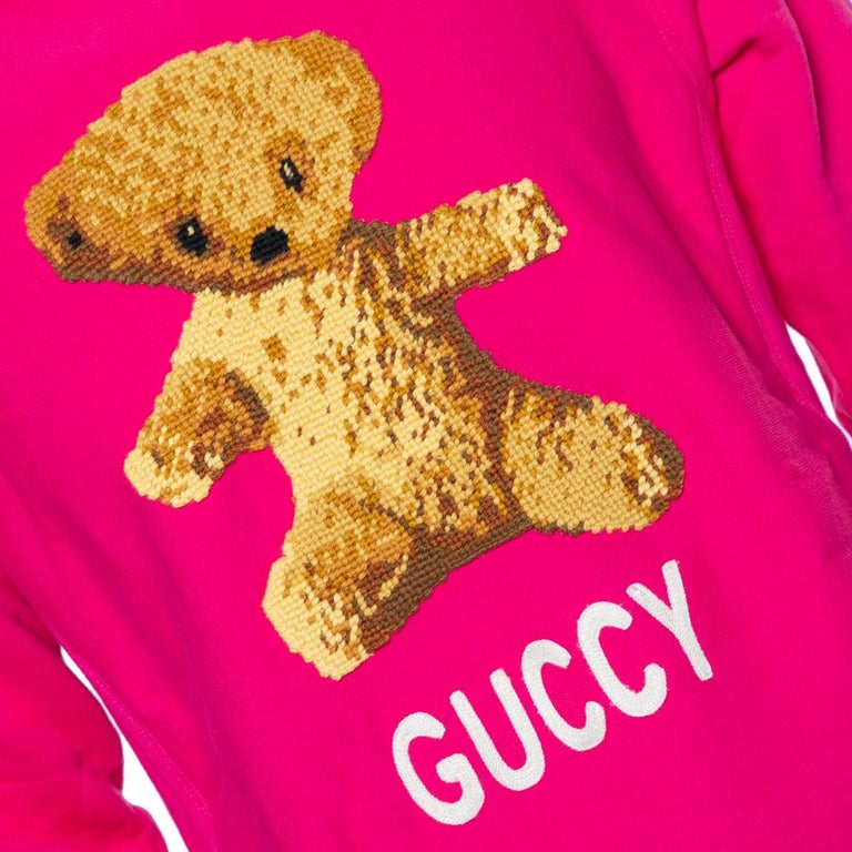 Gucci Pink Teddy Bear Sweater Gucci Pink Cotton Teddy Bear