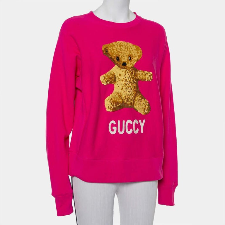 Pink Guccy Teddy Bear Sweatshirt