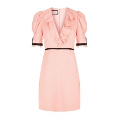 GUCCI Pink Crepe Silk Wool Cocktail Dress sz IT40 US 2-4
