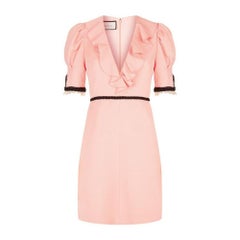 GUCCI Pink Crepe Silk Wool Cocktail Dress sz IT40 US 2-4