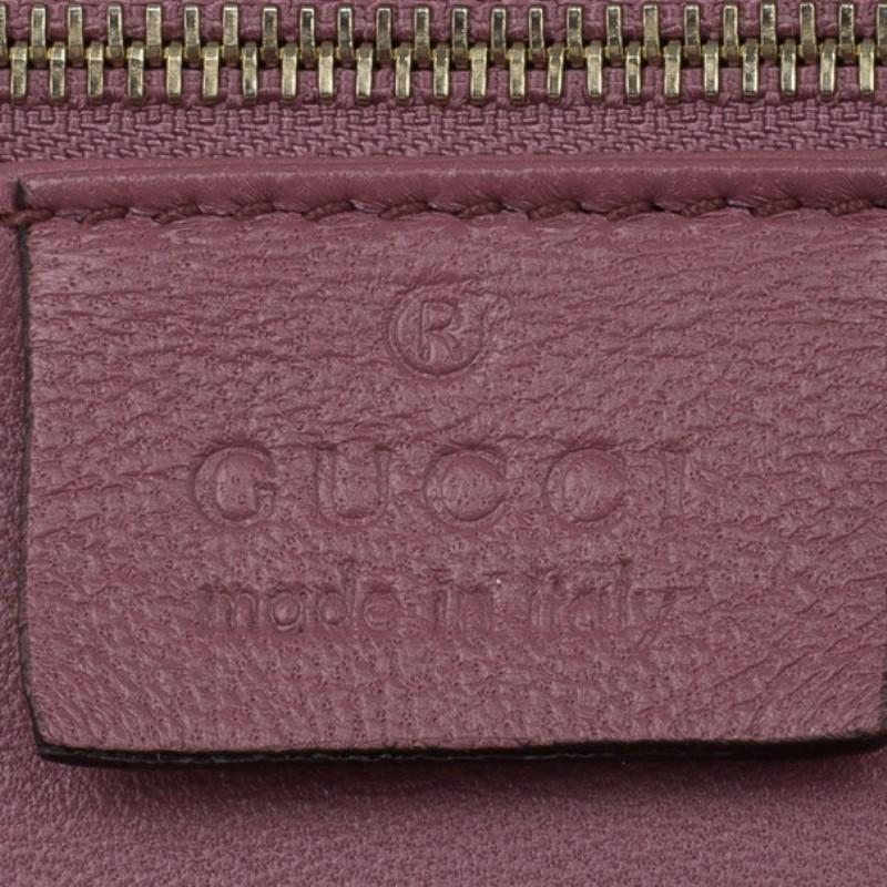 Gucci Pink Crystal Studs Suede Broadway Clutch 2