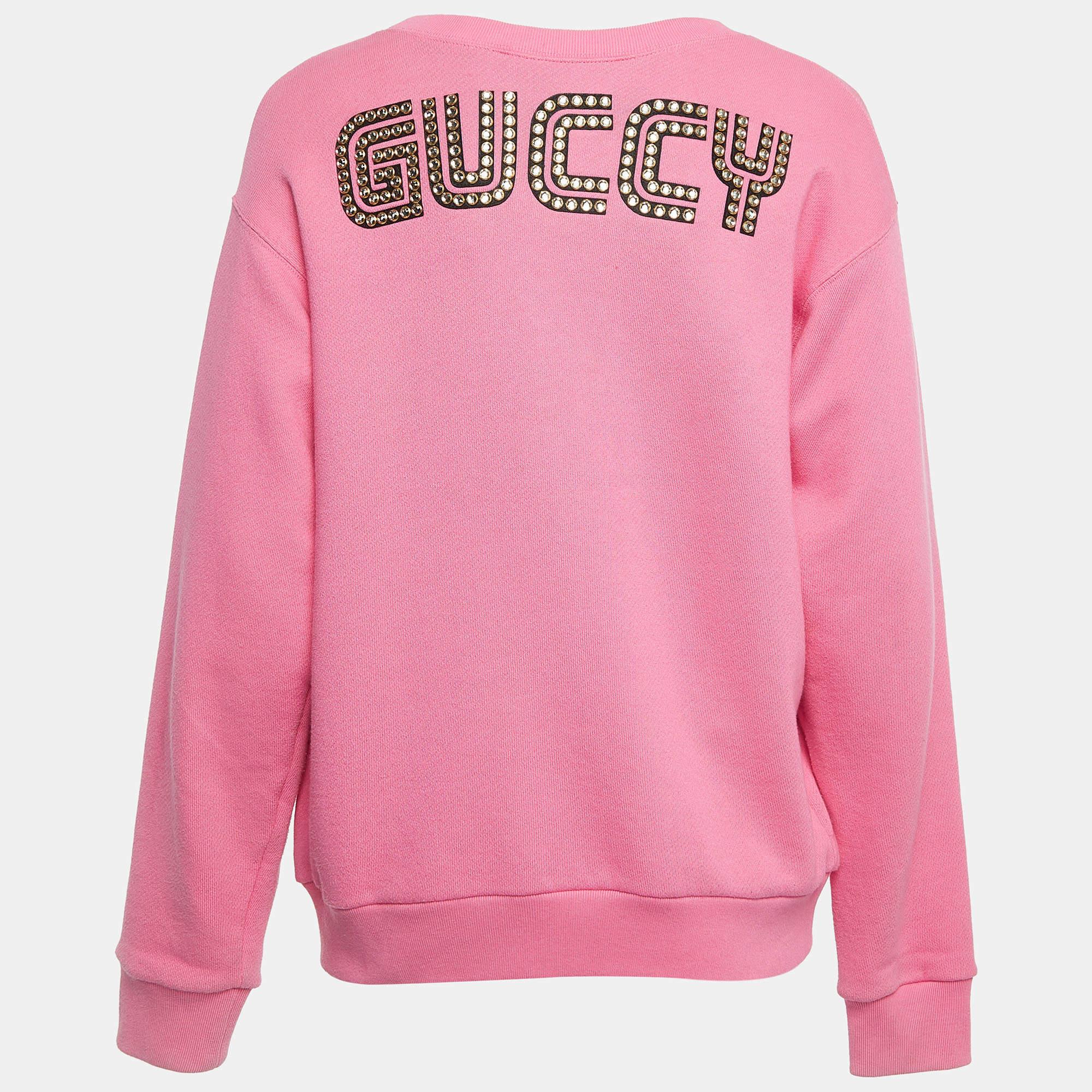 Entdecken Sie den Inbegriff von gemütlichem Chic mit diesem Gucci Sweatshirt für Damen. Sie ist sowohl warm als auch stilvoll und kombiniert Komfort mit modischen Details, was sie zu Ihrer ersten Wahl für lässige Raffinesse macht.

